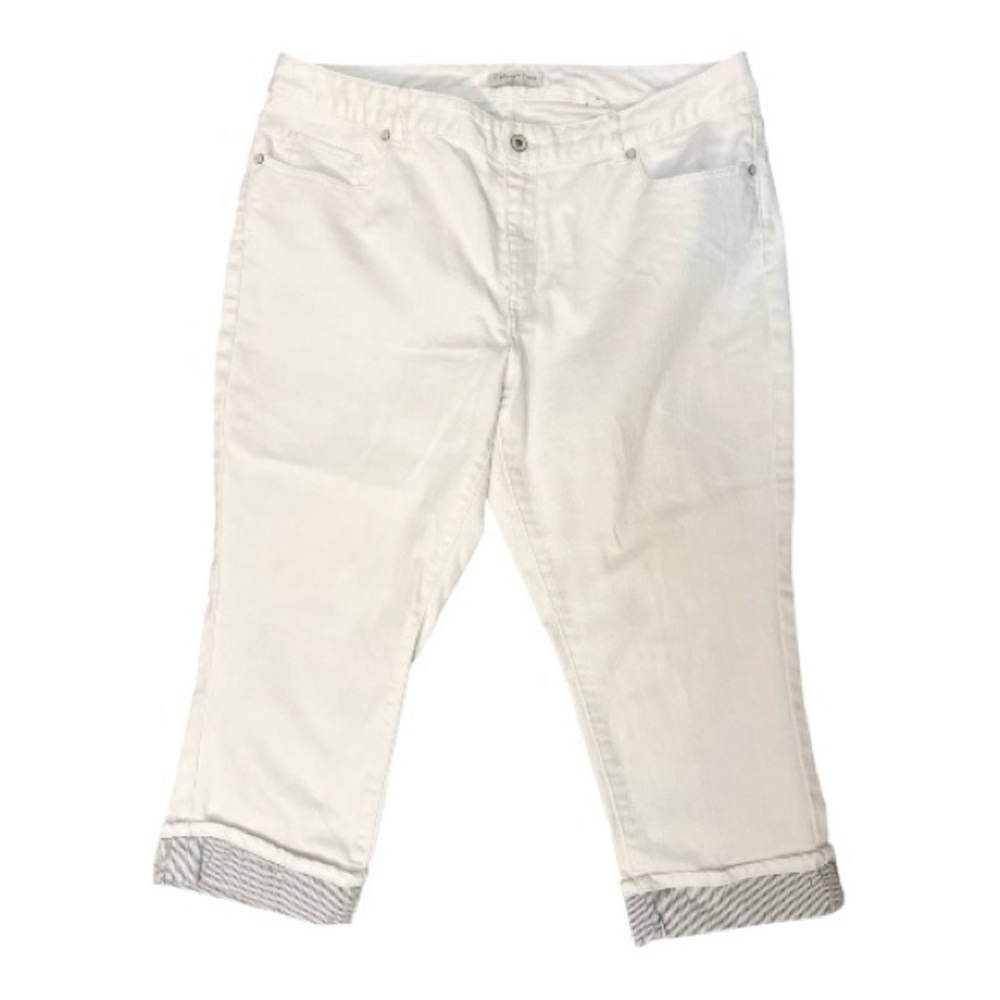 COLDWATER CREEK Natural Fit White Crop Jeans Plus Size 16 Casual Weekend Vibes
